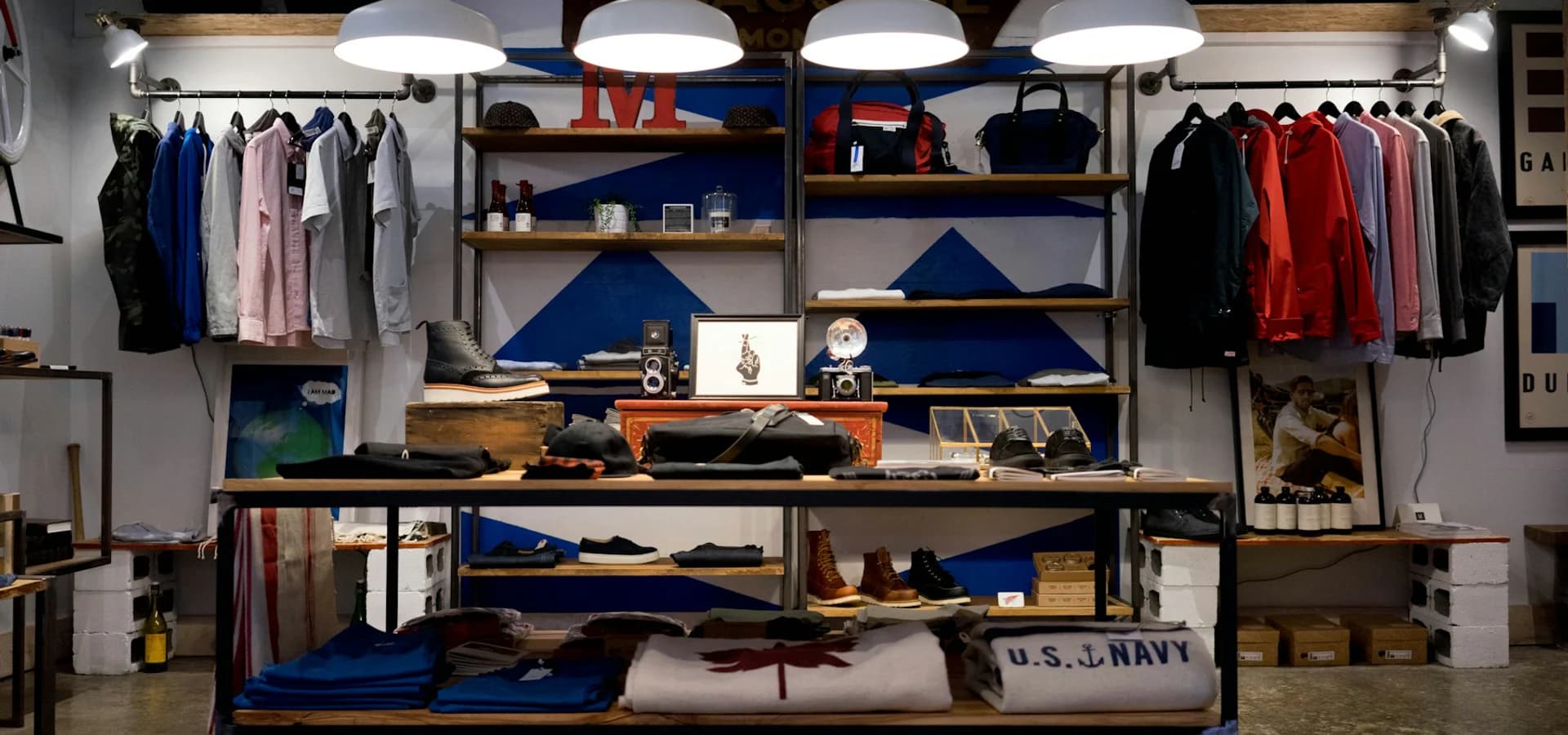 A varied collection of consumer brands on display