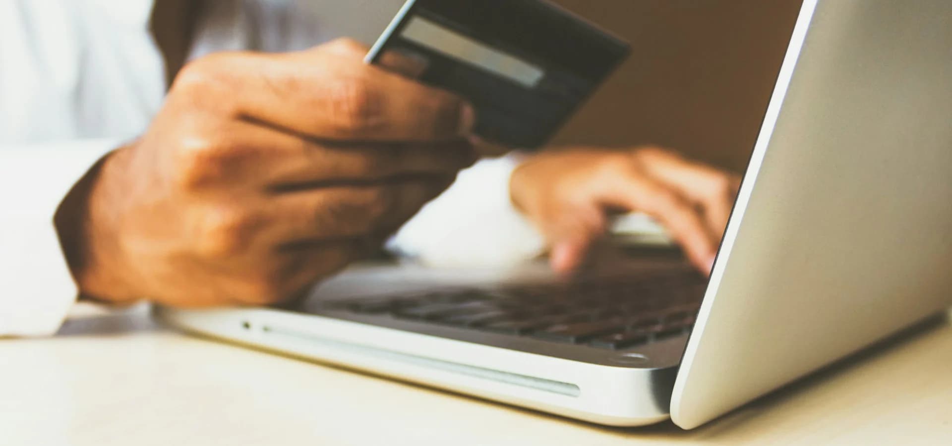 Secure online payment activity on a laptop