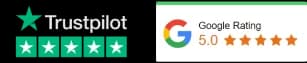 Trustpilot and Google customer ratings