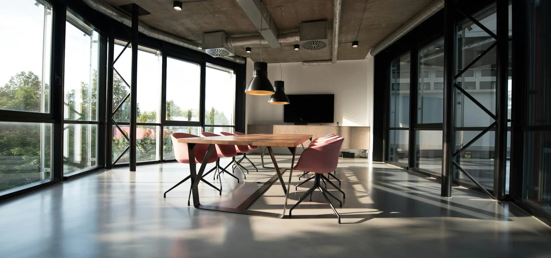 A bright contemporary business office