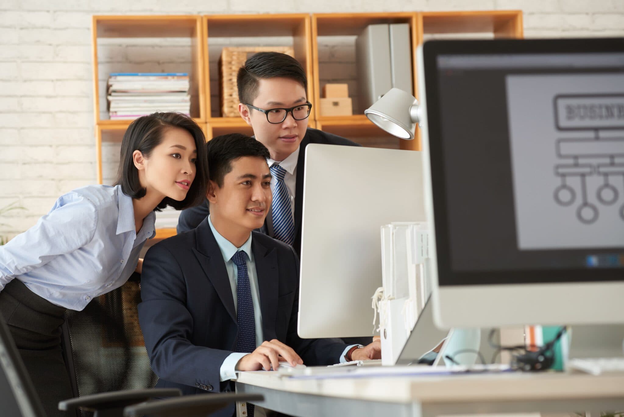 Business leaders working together in an office